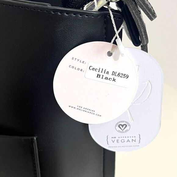 Melie Bianco Black Cecilia Saddle Large Tote Bag - Picture 14 of 14